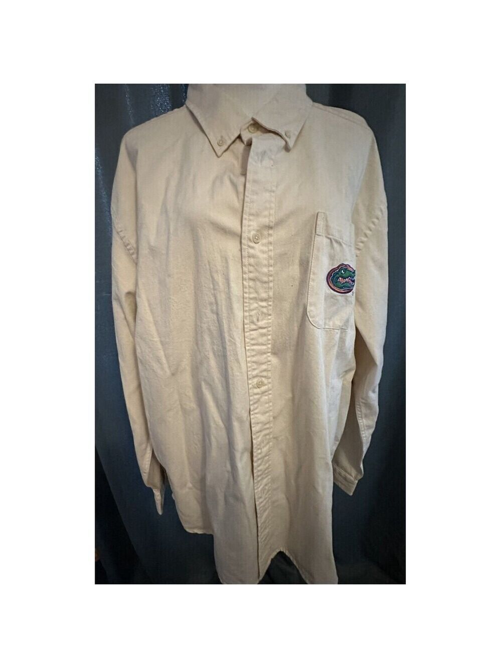 Florida Gators Beige Shirt Men's XXL Long Sleeve Button Front Boca Classics